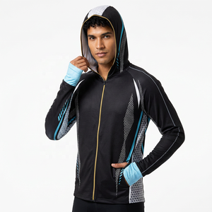 Chaqueta de Pesca con Capucha Unisex para Adultos, UPF 50, Impermeable, Anti-UV, Camuflaje, Impresión por Transferencia Térmica Frontal, Estampado Geométrico, Cremallera Completa - Product Image 3