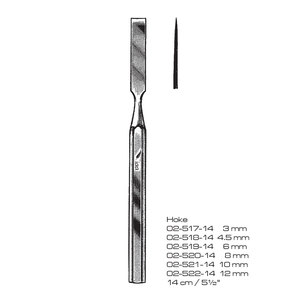 Cincel Quirúrgico Hoke, Tamaño Personalizado, Instrumento Manual de Cirugía General, Clase I, Reutilizable, Acero Inoxidable, IAA-HBO-307, Certificado CE - Product Image 1