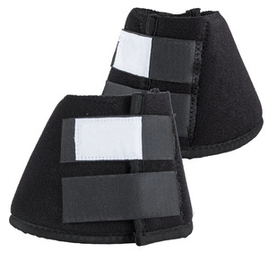 <b>Black</b> Neoprene Horse Bell Boots Double <b>Velcro</b> Strap Protective Leg Wraps - Product Image 4