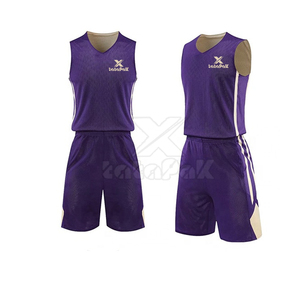 Ensemble d'uniformes de basketball réversibles légers 100 % polyester respirant avec évacuation de l'humidité, personnalisable pour les équipes - Product Image 4