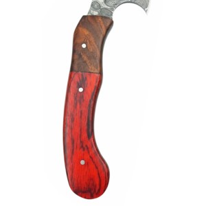Couteau de survie pour le camping en plein air avec manche en bois de santal, lame en acier Damas durable multi-usages, couteau à lame fixe pour le camping en plein air - Product Image 5