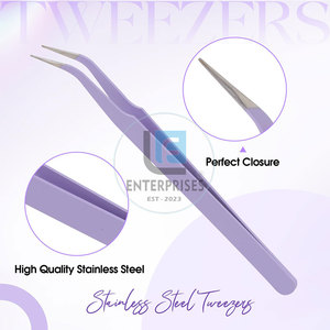 Pince à épiler pour extensions de cils en acier inoxydable, légère et durable, best-seller, marque privée - Product Image 2