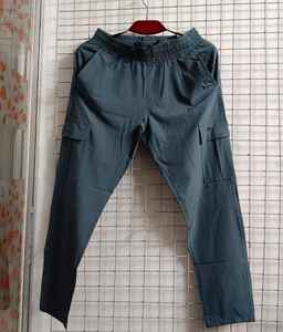 Pantalones de chándal Cargo de punto de gofres pesados de Color personalizado bordado recto cordón Joggers estilo Hip Hop cintura media elástica - Product Image 3