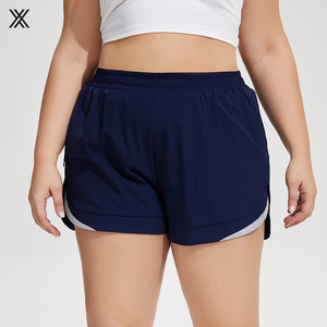 Shorts de sport personnalisés pour femme, taille plus, double couche, 100% coton, écologiques - Product Image 6