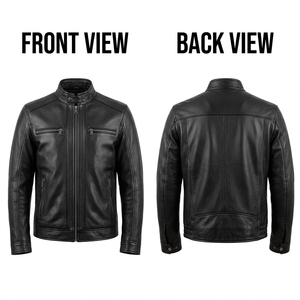 Chaqueta de Hombre Premium con Cuello de Camisa, Paneles de Piel de Oveja Verde Oliva, Tejida, Impermeable y Transpirable, con Logotipo Grabado Personalizado - Product Image 4