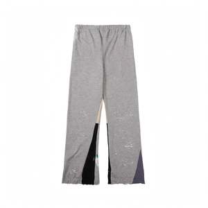Pantalones Casuales de Hombre con Corte Acampanado y Dobladillo Abierto, Pantalones Deportivos de Alta Calidad con Cintura Elástica y Cordón, 100% Algodón - Product Image 2