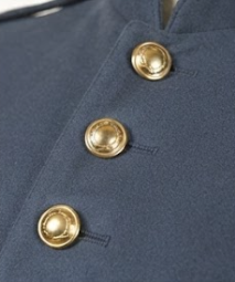 Veste d'extérieur vintage pour homme 100 % laine bleu foncé, simple boutonnage, col montant, uniforme d'hiver - Product Image 6