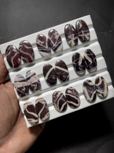พลอยแจสเปอร์มะพร้าวธรรมชาติคู่ ทรงคาโบชอง ขัดเงา พร้อมจำหน่าย ขายส่งจากผู้ผลิตและผู้จัดจำหน่าย - Product Image 5