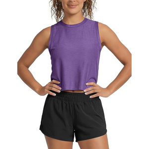 Oem Custom Logo High Quality Sleeveless Ladies Cotton Plain black Knit Ribbed Crop Tank <b>Top</b> for Women - Product Image 4