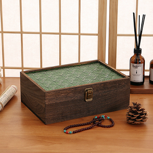 Wooden Jewelry <b>Box</b> Rectangular Storage Case with Lid Metal Clasp Decorative Organizer for <b>Necklace</b> Bracelet <b>Gift</b> Packaging - Product Image 1