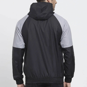 Polyester <b>Coaches</b> Jackets with Nylon Windbreaker Hood Custom Logo Printing on Front Plus Size Spring Season Blouson - Product Image 1