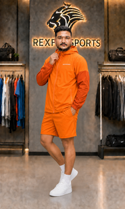REXFIT SPORTS 2026 Ensemble coupe-vent en nylon personnalisé pour homme – Veste légère à capuche et short – Survêtement de sport - Product Image 4