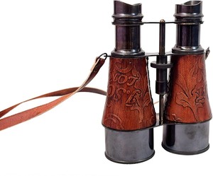 Victorian Brass Marine Binoculars with Leather Case Antique Nautical Telescope Vintage Maritime <b>Optical</b> <b>Instrument</b> Wholesale - Product Image 5