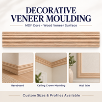 Moulures décoratives personnalisées en MDF avec placage en noyer noir pour les moulures murales intérieures, les plinthes, les plafonds et les encadrements de panneaux en bois