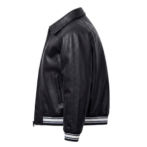 Wholesale men varsity <b>leather</b> <b>Jackets</b> OEM Custom Logo <b>Long</b> Sleeves Casual Bomber <b>Jacket</b> breathable eco-friendly <b>jacket</b> for men - Product Image 2