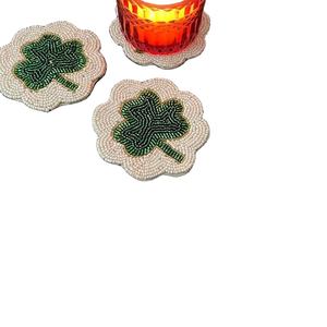 Sous-verre à thé perlé fait main au design personnalisable, dernier cri, motif joyeux, multicolore, pour tasse à café - Product Image 3