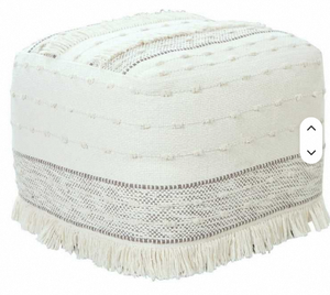 Handwoven Cotton Pouf Bohemian Square Ottoman Customizable Color Size Decorative Home Furniture in bulk - Product Image 4
