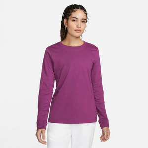 Cotton Crew Neck <b>Long</b> Sleeve Top Soft Fabric Comfortable <b>Fit</b> Casual Everyday Wear OEM Wholesale Custom Women <b>Long</b> Sleeve <b>T</b> <b>Shirt</b> - Product Image 1
