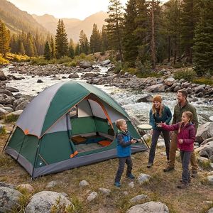 High Quality 2/4 Person <b>Camping</b> Dome Tent with Easy Setup Tent Fly Mesh Windows Skylights Lightweight and Portable - Product Image 6