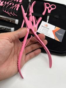 Wholesale Professional Eco-Friendly <b>Pink</b> Microbeads Hair Extension Pliers <b>Kit</b> Set Surgical Grade Stainless Hair Extension <b>Tools</b> - Product Image 3