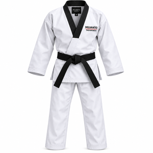 Uniforme de Taekwondo Bordado Personalizado, 450 GSM, Dobok de Artes Marciales, Traje de Karate Coreano para Entrenamiento y Competencia, Fabricante OEM ODM - Product Image 1