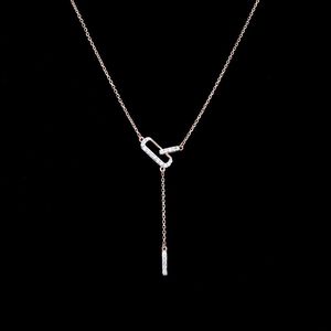 สร้อยคอจี้เพชรทรงมาร์คีส์สามเม็ดประดับด้วยทองคำโรสโกลด์ 14K หรูหรา พร้อมใบรับรอง IGI สายสร้อยแบบเชื่อมต่อ ดีไซน์สวยงาม ประณีต เหมาะสำหรับผู้หญิง - Product Image 3