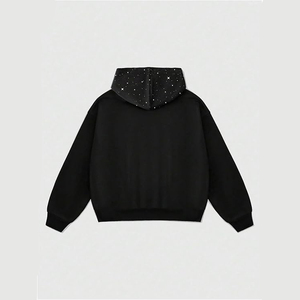 เสื้อฮู้ดโอเวอร์ไซส์ลายกราฟิกหมายเลขปักลายพรางแบบหลายชิ้น แต่งคริสตัล ซิปเต็มตัว สไตล์สตรีทแวร์แบบยูนิเซ็กซ์สั่งทำได้ - Product Image 2