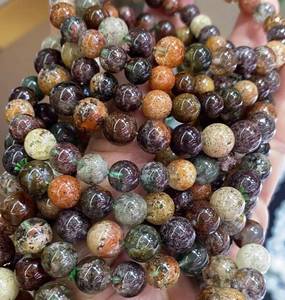 Cuentas de piedras preciosas de lodolita arcoíris natural, cuarzo fantasma, cuarzo de jardín, cristales curativos para joyería y manualidades. - Product Image 6