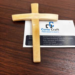 Natural Buffalo Bone Holey Cross o-Friendly Bone Holey Cross <b>Gift</b> by Curio Craft - Product Image 4