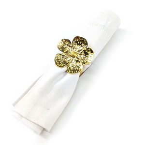 Ensemble de 12 anneaux de serviette en métal classiques, forme de fleur dorée, porte-serviettes pour Noël, mariage, anniversaire, décoration - Product Image 5