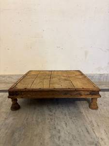 Table de lit traditionnelle indienne du Rajasthan en bois massif, faite à la main, écologique, durable, portable, chaise décorative pour enfants, usage domestique - Product Image 1