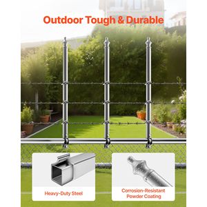 18-Packs 27.4\" Galvanized Post <b>Extender</b> 1.3\" 1.5\" Top Fence U Bracket for <b>Chain</b> Link Fence Extensions Garden Supplies - Product Image 3
