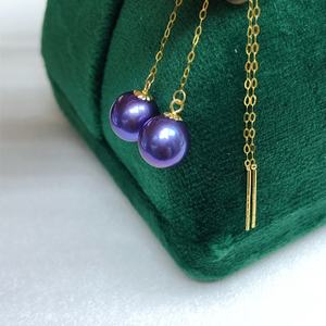 Boucles d'oreilles en argent S925 exquises avec perles de 11-10 mm, design lourd, répondant aux exigences de perçage, boîte cadeau de 11-10 mm - Product Image 2