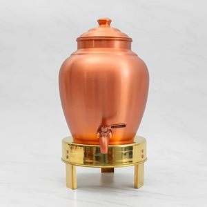 Distributeur d'eau en cuivre avec base dorée, chauffage manuel, usage domestique - Product Image 6