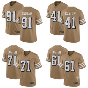 Custom <b>khaki</b> American Football sports Jersey custom your team name number Breathable short sleeve <b>top</b> quality sport jersey - Product Image 1