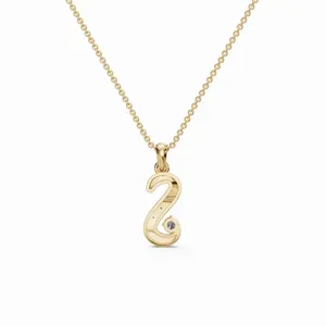 จี้เพชรเลตเตอร์ S ดีไซน์ใหม่ เพชรเลี้ยงในห้องปฏิบัติการ สร้อยคอทองคำ 18K สีเหลือง 13 ชิ้น สำหรับงานหมั้น งานแต่งงาน และงานเลี้ยงสำหรับผู้หญิง - Product Image 2