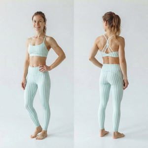 Leggings Largos Estampados a Rayas para Mujer, Pantalones de Yoga Elásticos de Punto, Leggings Transpirables para Gimnasio y Entrenamiento, Leggings de Yoga para Dama - Product Image 4
