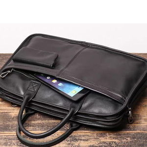 leather <b>briefcase</b> genuine leather laptop bag <b>briefcase</b> for working Leather Laptop Bag Executive Style Carry Case for Office - Product Image 4