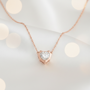 Collier pendentif délicat en argent sterling 925 avec moissanite taille cœur 1,25 carat sertie clos, chaîne à maillons, pour femme, cadeau de fiançailles - Product Image 4