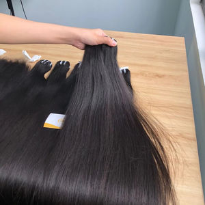 Cabello Humano Vietnamita de Lujo Sedoso al Mejor Precio al por Mayor, No Remy, Premium, Trama de Piel, Doble Paquete, Liso Extremo, 8-28 Pulgadas - Product Image 1