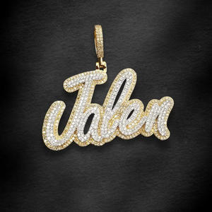 <b>Custom</b> "Jhalen " <b>Name</b> Pendant Iced Out Moissanite Diamond Hip Hop <b>Necklace</b> Luxury Bling Jewelry Gift - Product Image 1