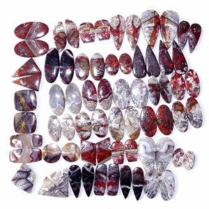 Paire de pierres précieuses naturelles en agate Crazy Lace, cabochons de haute qualité pour la fabrication de bijoux, Rajasthan AMAN GEMS - Product Image 3