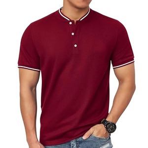เสื้อยืดคอกลมแขนสั้นทรงปกติสำหรับผู้ชาย สีมัสตาร์ด ผ้าเจอร์ซีย์คอตตอน 100% แต่งขอบตัดกัน สไตล์ลำลอง ระบายอากาศได้ดี น้ำหนัก 220 กรัม ด้านหน้า - Product Image 5