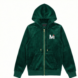Ensemble de survêtement en velours pour homme de qualité supérieure, sweat à capuche zippé et pantalon de jogging, streetwear de luxe, USA Europe Maluza VelvetElite X - Product Image 1