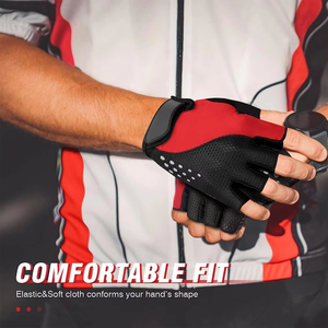 Gants de cyclisme unisexes d'été en gros, respirants, protecteurs, pour sports de plein air, demi-doigts, pour le vélo - Product Image 6
