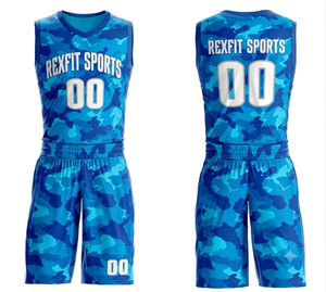 Ensemble de maillots de basket-ball unisexe REXFIT SPORTS, imprimé camouflage, évacuation de l'humidité, 100% polyester, coupe athlétique, adulte, toutes saisons - Product Image 6