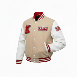 เสื้อแจ็คเก็ตกราฟฟิตีสำหรับผู้ชาย เสื้อแจ็คเก็ตเบสบอล เสื้อแจ็คเก็ต Varsity Letterman คุณภาพสูง เสื้อแจ็คเก็ตคอตั้ง Varsity สำหรับผู้ชาย - Product Image 3