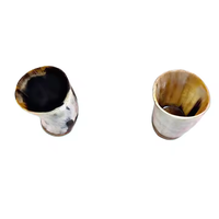 Tasse à boire viking artisanale en corne de buffle noire écologique, gobelet nordique gravé, verre poli de qualité supérieure, style médiéval