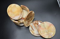 Sous-verres modernes en marbre naturel avec support en feutre absorbant et imperméable - Imprimés UV - Prix usine