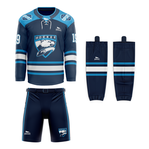 Maillot de hockey sur glace en gros pour hommes, maillot de hockey sublimé en twill avec épaules en maille dimple - Product Image 2